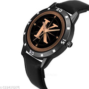 FEMEO WATCHES Analog Round black Dial ALPHABET K Design Stylish black Strap Classic Design Fancy Watch for Men and Boys, Pack of 1 ALPHABET K-AVO-BLK-L-1