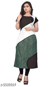 Polyster/Crepe fabric-Women's Colorblocked Kurti