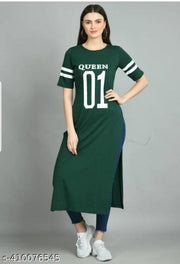 01 PRINTED KURTI GREEN