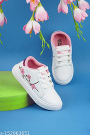 Kats Sports Casual Girls Partywear Laceup Shoes-White