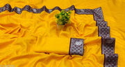 New kumari silk with lace border with hotfix work with separate blouse pis.Fancy saree and festival saree.Partwear saree.