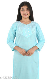 Women Embroidery Straight Fancy Kurti