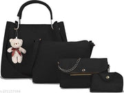 Shoulder Pu-Leather Handbags for Women's. Combo Set of 4