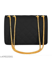 Sling bag | Women's Pu Formal Casual Stylish Shoulder Crossbody Sling Handbag With Double-handle Non-Detachable strap For Women & Girl (Black)