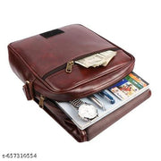 Messenger Sling Bag for Men | Synthetic Leather Executive Crossbody Bag | Travel Sling Bag, Adjustable Shoulder Strap