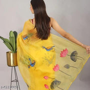 organza silk digital print saree