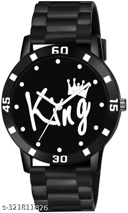 BEST QUALITY BEST PRICE Analogue Black Dial Tranding Pu Belt Watches For Men Boys