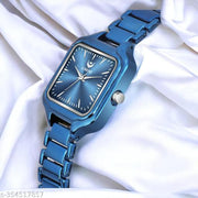 Lorenz Metallic Blue Wrist Watch for Women | Square Dial Women's Watch | AS-123A