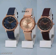 Best Quality Festive Season Royal Designer Round Dial Attractive Leather Belt Women Watches Combo Pack of 3 Watches combo for women stylish girl watches combo pack of 3 analog watches combo wrist watches combo watches for girls stylish watches Set