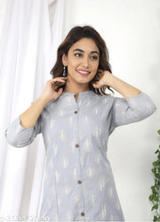 Cotton slub Digital  Print Anarkali Kurti  For Women