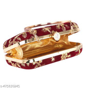 "Sky Wing Embroidered Minimalist Elegance Clutch: Sleek, Compact, and Fashion-Forward Design" With Free Handle