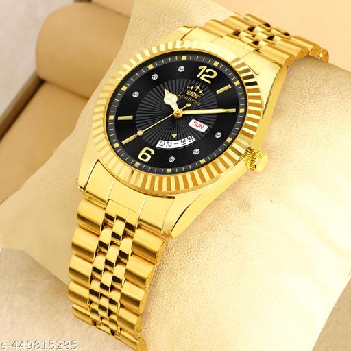 Legacy Series Original Gold Plated Day and Date Functioning | Stylish Chain | Quartz Analog Watch for Boys/ Men