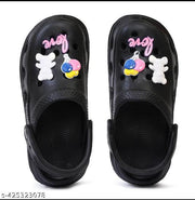 Trendy clogs with cartoon character.