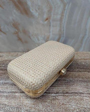 FANCY PARTYWEAR BOX CLUTCH WITH HANDLE SHIMMER SHINING BRIDAL CLUTCH