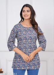 Women's Pure Cotton Short Kurti
