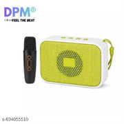 DPM Portable Bluetooth Speaker with Wireless Microphone Karaoke System High Bass Sound for Home Party
