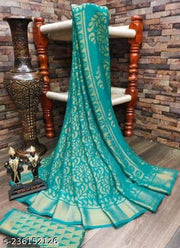 Elegant Floral Brasso Chiffon Saree for Party & Daily Wear