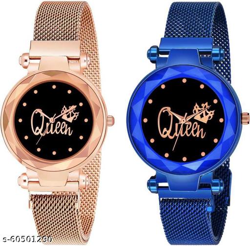 queen dial women magnet watch