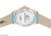 3D Glass Date Display Dial Leather Belt Analog Watch - for Men