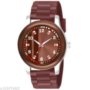 New Style B9050 Brown Case  Brown Pata Dial Brown CD Silicone Strap Watch For Men,Boys