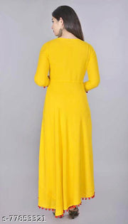 Women Rayon Embellished Flared Kurti