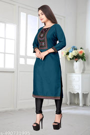 DESIGENER KURTI NEW COLLECTION COTTON BLEND STYLISH NEW TRENDY…