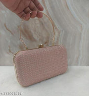 FANCY PARTYWEAR BOX CLUTCH WITH HANDLE SHIMMER SHINING BRIDAL CLUTCH