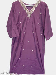 Embroidery work Daily wear kurti embroidery work on neck and allover kurti.
