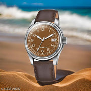 Dual Time Date Display Radium Dial Magnetic Belt Analog Watch,ONIR Premium Quality Quartz Analog Watch for Men, Glass Date Display Dial,