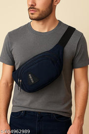 OZEL BAG Premium Crossbody Waist Bag | Trendy Travel Fanny Pack with Multiple Zippers | Unisex Adjustable Belt Pouch