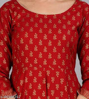 Stylish Rayon Gold Printed Kurti