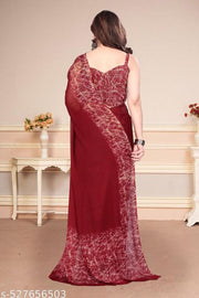 Women's Trendy Party Wear Chiffon Plain Saree