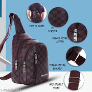 Men's Stylish Leather Crossbody Chest Bag for Travel, Passport, Daily Use & Adventure - Cross Body Shoulder Bag