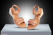 Casual Heels & Sandals : Sandals for woman : Ladies Heel Sandals : Attractive Solid Heels Sandals Woman
