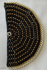 Rosy Black & White Beads Clutch