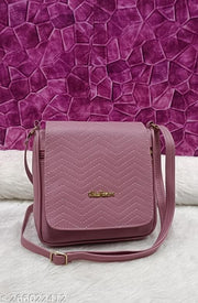 Attractive trendy women Pink PU sling bags/Premium PU leather sling bags for women/Small Sling bags/party wear and wedding bag for women