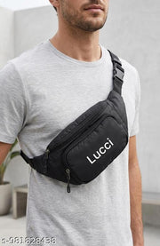 LUCCI Waist And Chest Bag for Men and Women | Fanny Waist Pouch Pack Travel Side Sling Water Proof Waist Bag (Black)