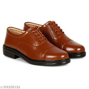 Original Synthetic Leather Oxford Shoes for Man-SUITS ALL OCCASION-TAN AND BROWN