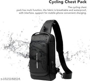Sling Bag for Men Stylish Crossbody Backpack for Men & Women, Anti-Theft Chest Bag with USB Charging Portt, Messenger Bags, Casual Shoulder Bag