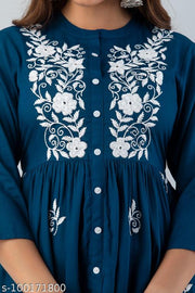 Womens Rayon kurta, partywear kurta, dailyuse kurta, kurti, kurta for womens, trendy kurta, embroidery kurta, embroidery kurti, long kurta, flared kurta, anarkali kurta