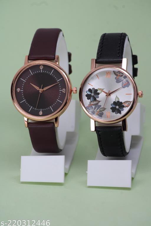 New Ethnic Flower Designer Leather Belt Analog Watches for Women Watches for Girls