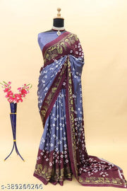 Daily wear saree, Bandhej Crystal Women Saree .Bandhni BANDHEJ. Bandhni Special Saree. Patola Saree .