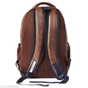 OZEL BAG Premium PU Leather Laptop Backpack School/College/Office/Travel Bags For Men & Women Upto 15inch Laptop - Brown