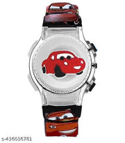 Digital Dial Cartoon Revolving Cap Glowing Light Cartoon Printed Strap Colorful Kids Watch for Boys & Girls (Age:4-12 Years)/CAR