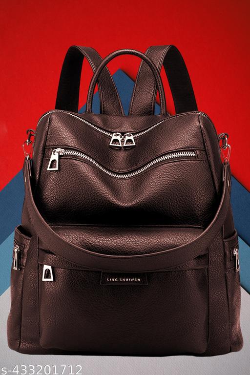 MomsyStore Girls Leather Backpacks for College And Office