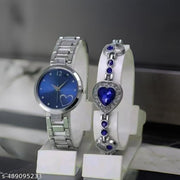 Classic Silver Round Dial Women's Watch