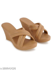 IKAGI Women Fashionable Comfort Wedge Heel Slip-on Sandal For Women & Girls