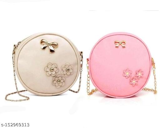 New trendy stylish latest sling bag for girls and women (2 pcs cream and pink