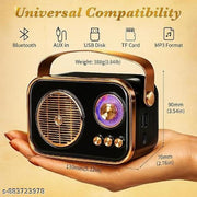 Vintage Bluetooth Wireless Speaker | 10W RMS Loud Sound | Retro Design with Type-C Charging, 8H Battery Backup, USB & AUX Input, Portable Home & Outdoor Speaker | Multicolour ( Pack of 1 )