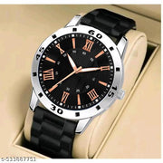 Yolako Copper Dial Silver Cash Black Pu Bump Belt Boy and Men Watch